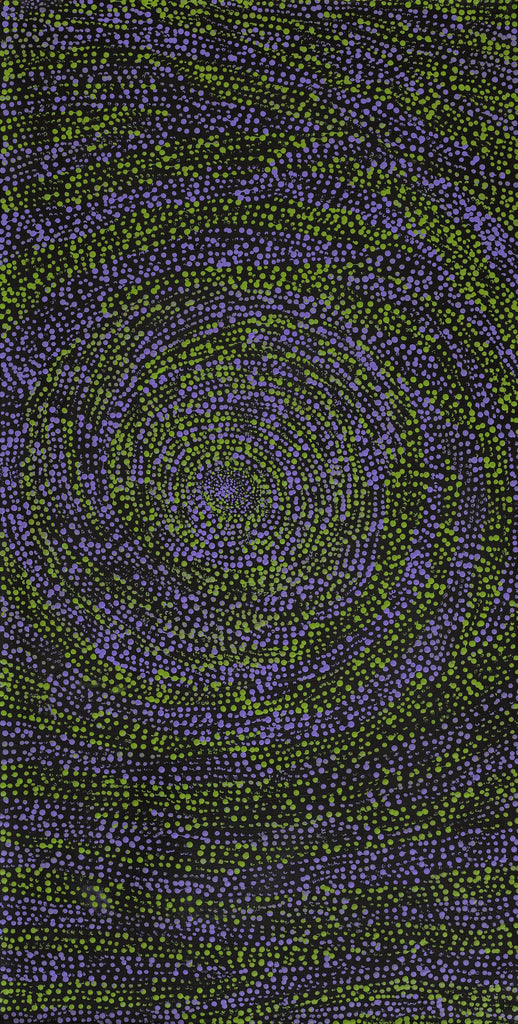 Aboriginal Artwork by Melissa Nampijinpa Karpa, Ngapa Jukurrpa (Water Dreaming) - Puyurru, 91x46cm