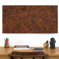 Aboriginal Artwork by Melissa Nampijinpa Karpa, Ngapa Jukurrpa (Water Dreaming) - Puyurru, 91x46cm