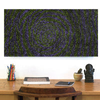 Aboriginal Artwork by Melissa Nampijinpa Karpa, Ngapa Jukurrpa (Water Dreaming) - Puyurru, 91x46cm