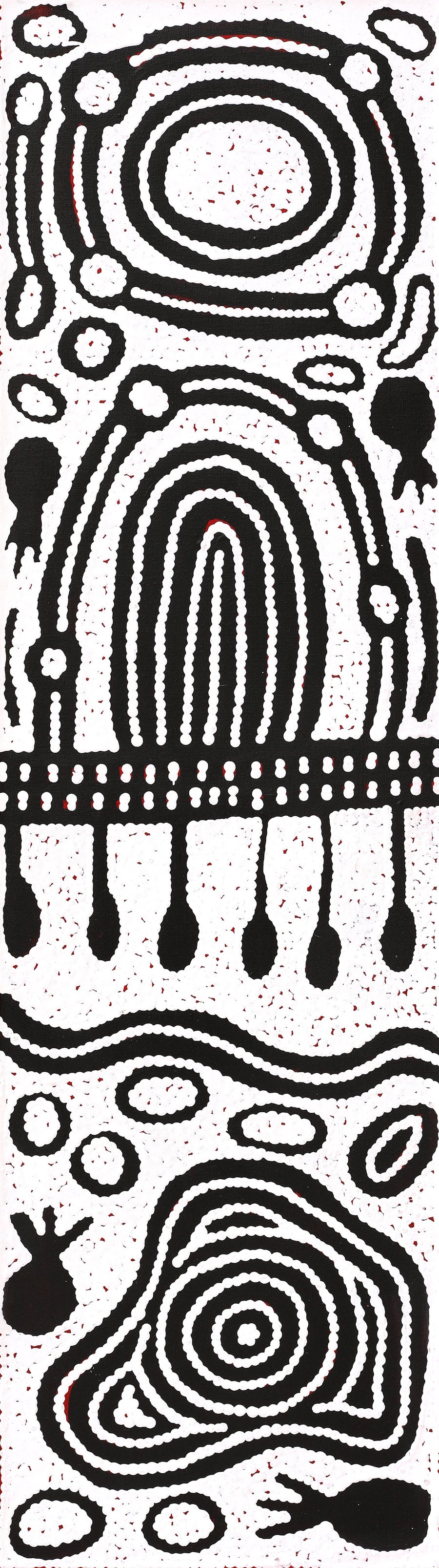 Aboriginal Artwork by Melissa Nungarrayi Larry, Yumari Jukurrpa (Yumari Dreaming), 107x30cm