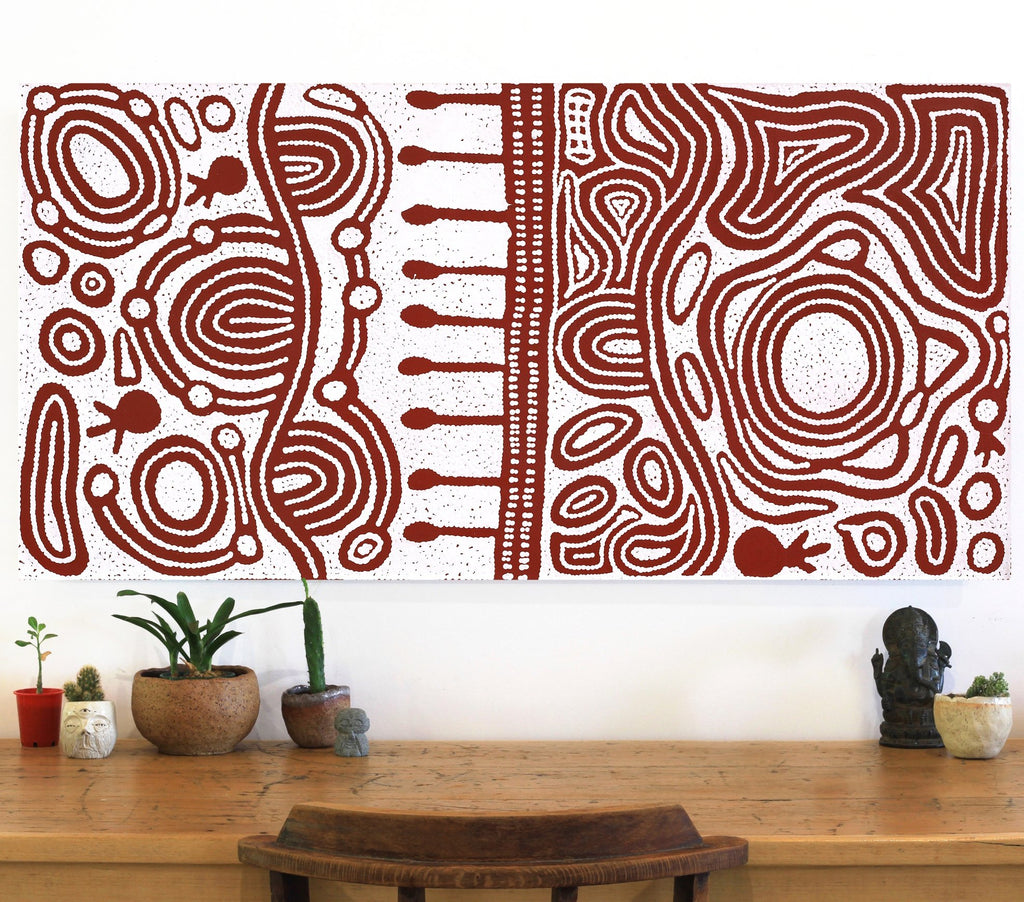 Aboriginal Artwork by Melissa Nungarrayi Larry, Yumari Jukurrpa (Yumari Dreaming), 122x61cm