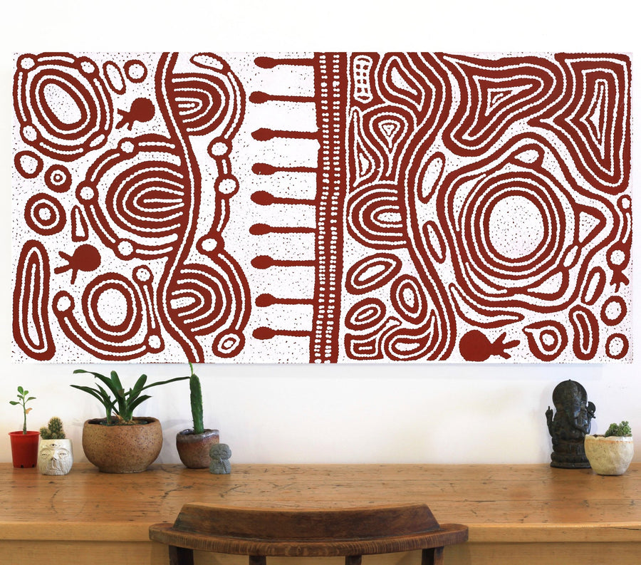 Aboriginal Artwork by Melissa Nungarrayi Larry, Yumari Jukurrpa (Yumari Dreaming), 122x61cm