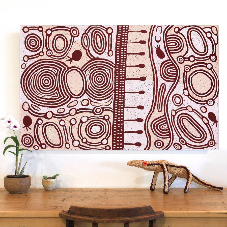 Aboriginal Artwork by Melissa Nungarrayi Larry, Yumari Jukurrpa (Yumari Dreaming), 122x76cm