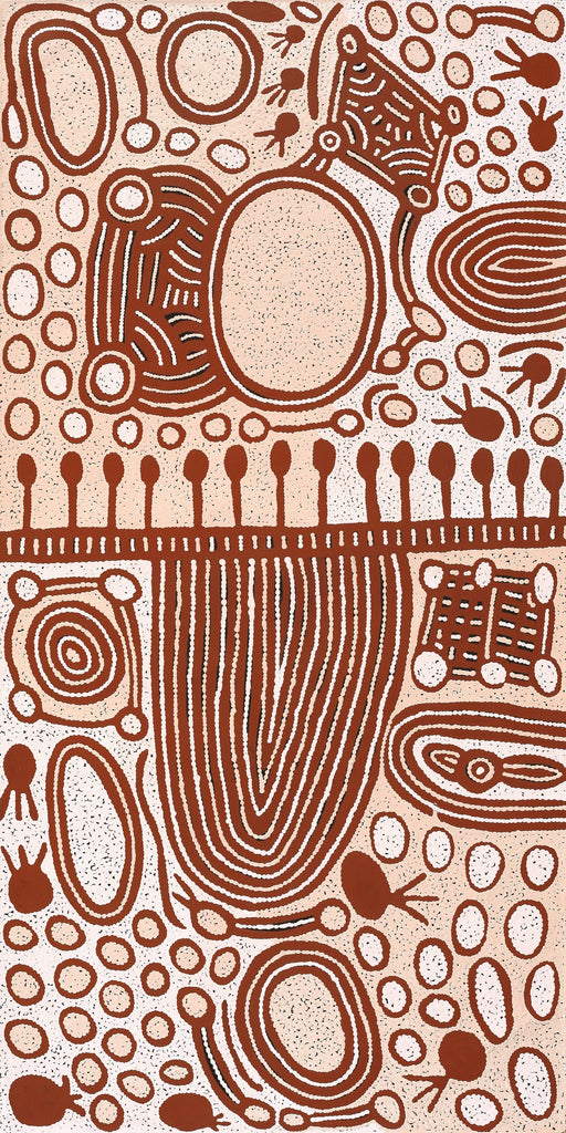 Aboriginal Artwork by Melissa Nungarrayi Larry, Yumari Jukurrpa (Yumari Dreaming), 152x76cm