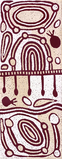 Aboriginal Artwork by Melissa Nungarrayi Larry, Yumari Jukurrpa (Yumari Dreaming), 76x30cm