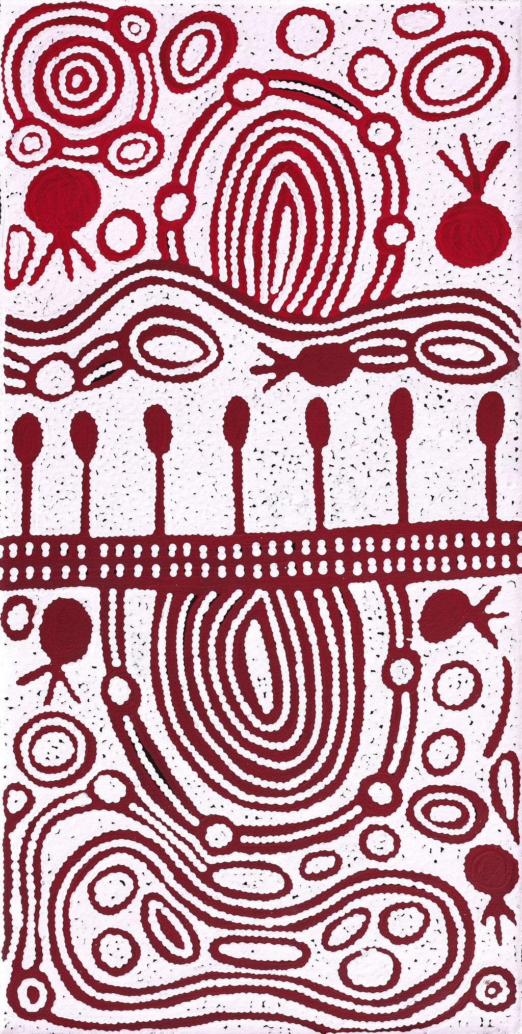 Aboriginal Artwork by Melissa Nungarrayi Larry, Yumari Jukurrpa (Yumari Dreaming), 91x46cm