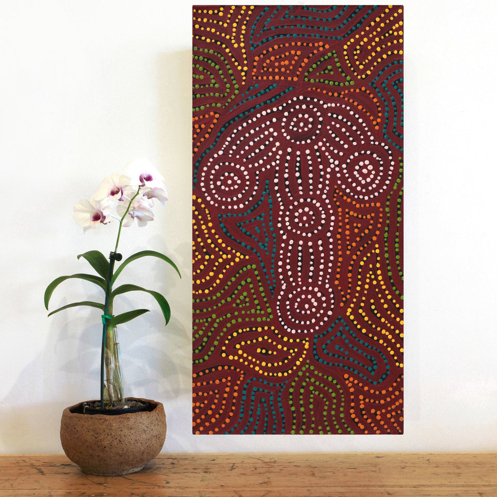 Aboriginal Artwork by Michael Jangala Gallagher, Yankirri Jukurrpa (Emu Dreaming) - Ngarlikurlangu, 61x30cm - ART ARK®