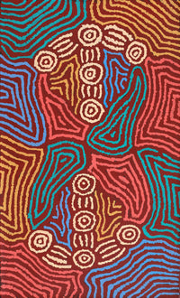 Aboriginal Artwork by Michael Jangala Gallagher, Yankirri Jukurrpa (Emu Dreaming) - Ngarlikurlangu, 76x46cm