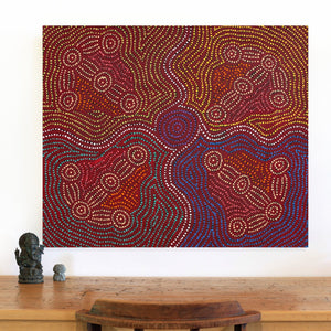 Aboriginal Artwork by Michael Jangala Gallagher, Yankirri Jukurrpa (Emu Dreaming) - Ngarlikurlangu, 91x76cm - ART ARK®