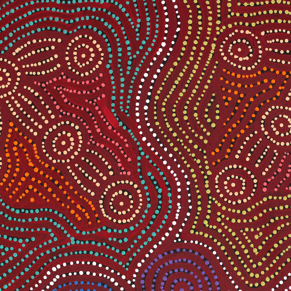 Aboriginal Artwork by Michael Jangala Gallagher, Yankirri Jukurrpa (Emu Dreaming) - Ngarlikurlangu, 91x76cm
