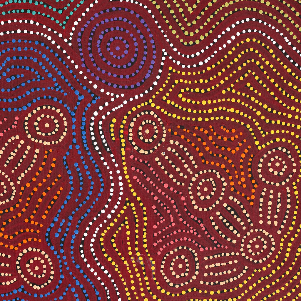 Aboriginal Artwork by Michael Jangala Gallagher, Yankirri Jukurrpa (Emu Dreaming) - Ngarlikurlangu, 91x76cm