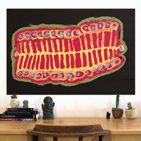 Aboriginal Artwork by Murdie Nampijinpa Morris, Malikijarra Jukurrpa, 91x61cm