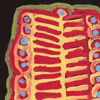 Aboriginal Artwork by Murdie Nampijinpa Morris, Malikijarra Jukurrpa, 91x61cm