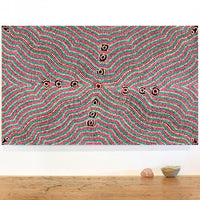 Aboriginal Artwork by Narelle Nangala Brown, Watiya-warnu Jukurrpa (Seed Dreaming), 76x46cm