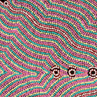 Aboriginal Artwork by Narelle Nangala Brown, Watiya-warnu Jukurrpa (Seed Dreaming), 76x46cm