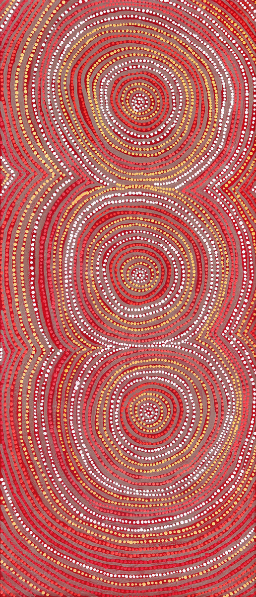 Aboriginal Art by Pamela Napaljarri Morgan, Lappi Lappi Jukurrpa, 107x46cm - ART ARK®