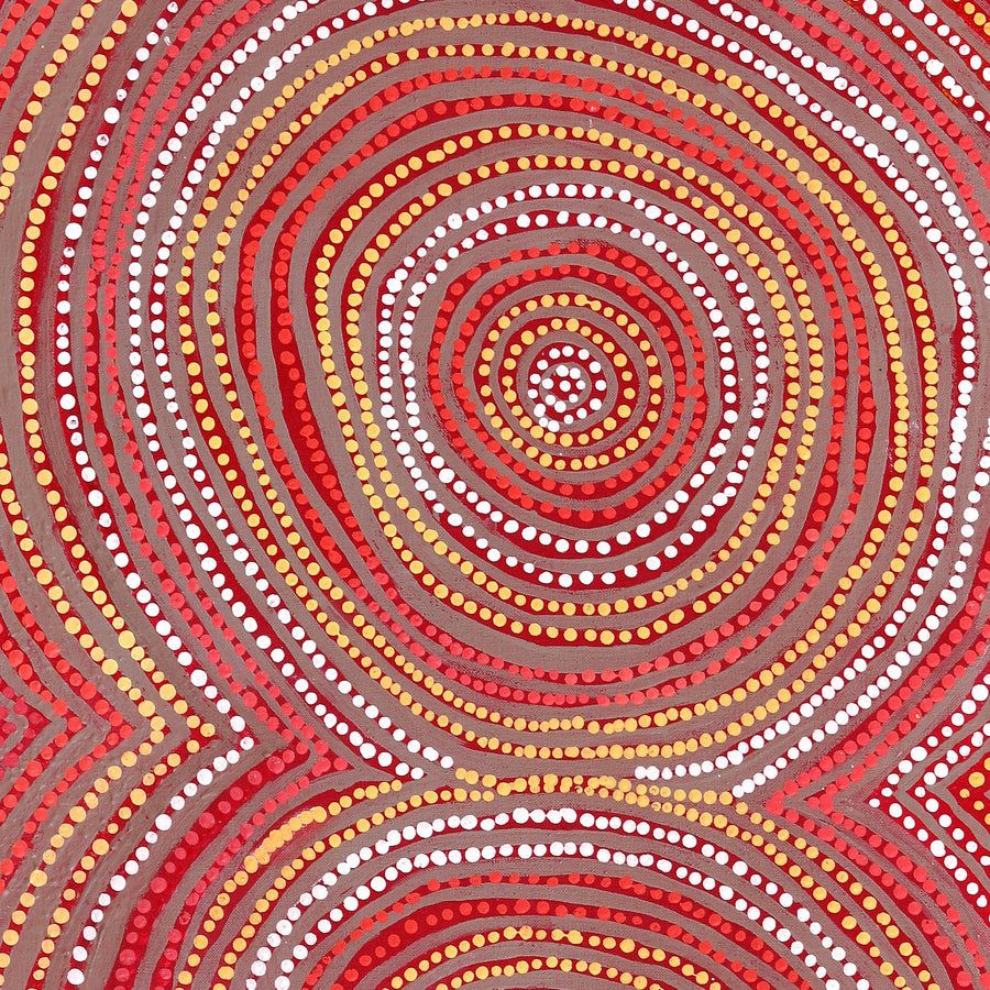Aboriginal Artwork by Pamela Napaljarri Morgan, Lappi Lappi Jukurrpa, 107x46cm