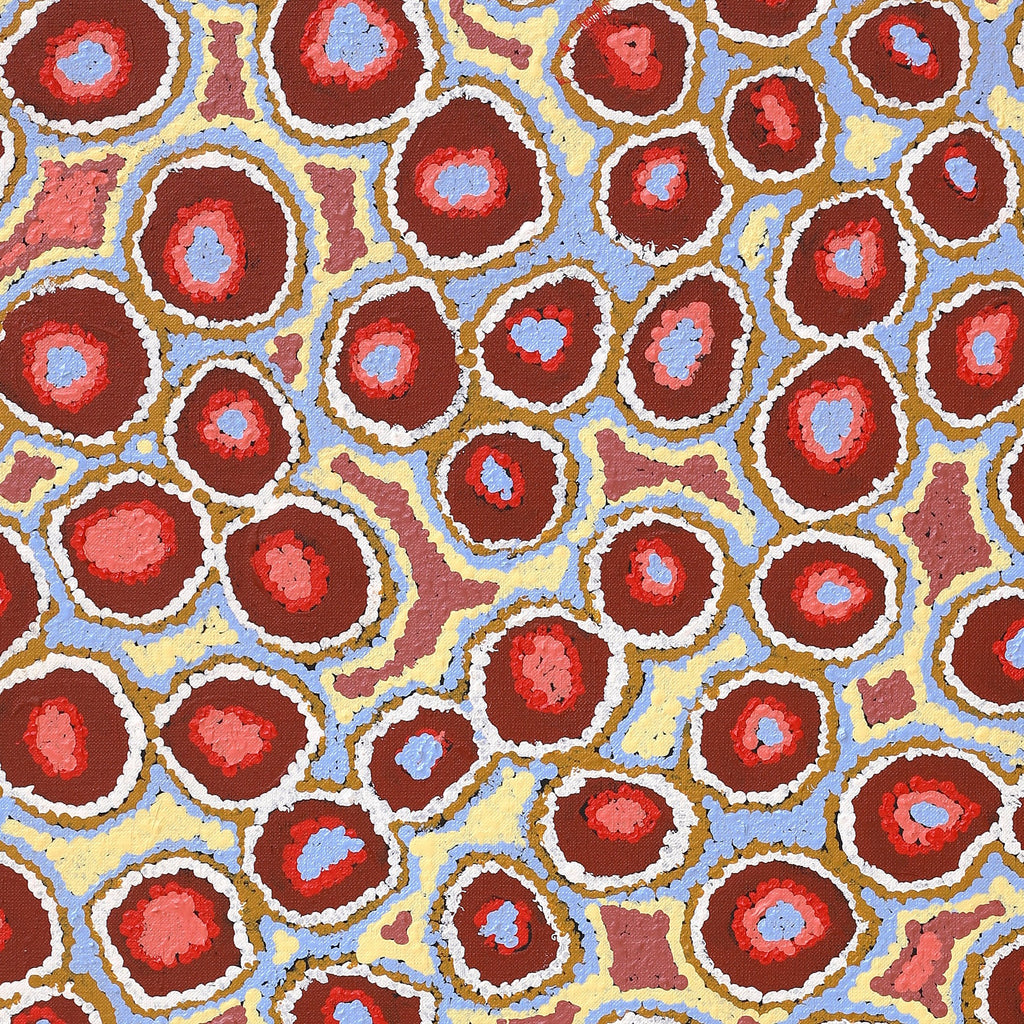 Aboriginal Artwork by Pamela Napurrurla Walker, Janganpa Jukurrpa (Brush-tail Possum Dreaming) - Mawurrji, 91x46cm