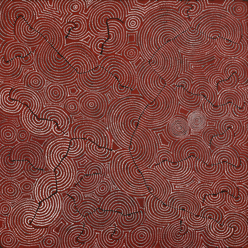 Aboriginal Artwork by Patrick Japangardi Williams, Mina Mina Jukurrpa (Mina Mina Dreaming), 122x122cm