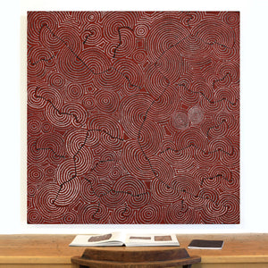 Aboriginal Artwork by Patrick Japangardi Williams, Mina Mina Jukurrpa (Mina Mina Dreaming), 122x122cm - ART ARK®