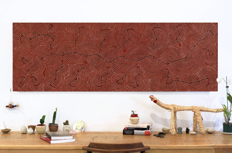 Aboriginal Artwork by Patrick Japangardi Williams, Mina Mina Jukurrpa (Mina Mina Dreaming), 183x61cm