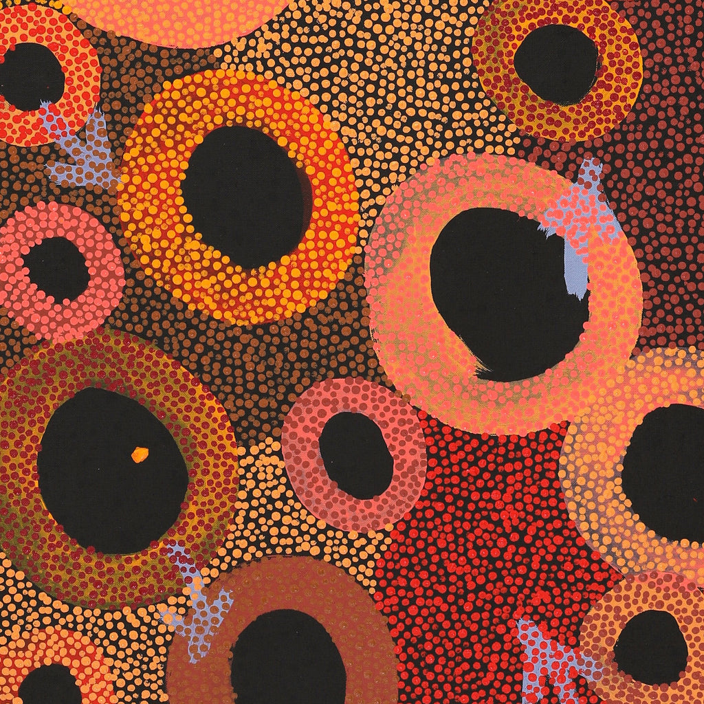 Aboriginal Artwork by Pauline Nampijinpa Singleton, Yankirri Jukurrpa (Emu Dreaming) - Ngarlikurlangu, 122x46cm