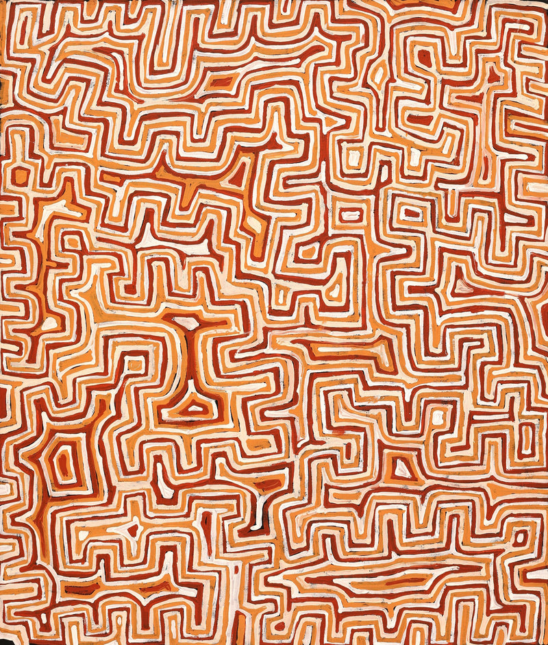Aboriginal Artwork by Pauline Napangardi Gallagher, Lukarrara Jukurrpa, 107x91cm