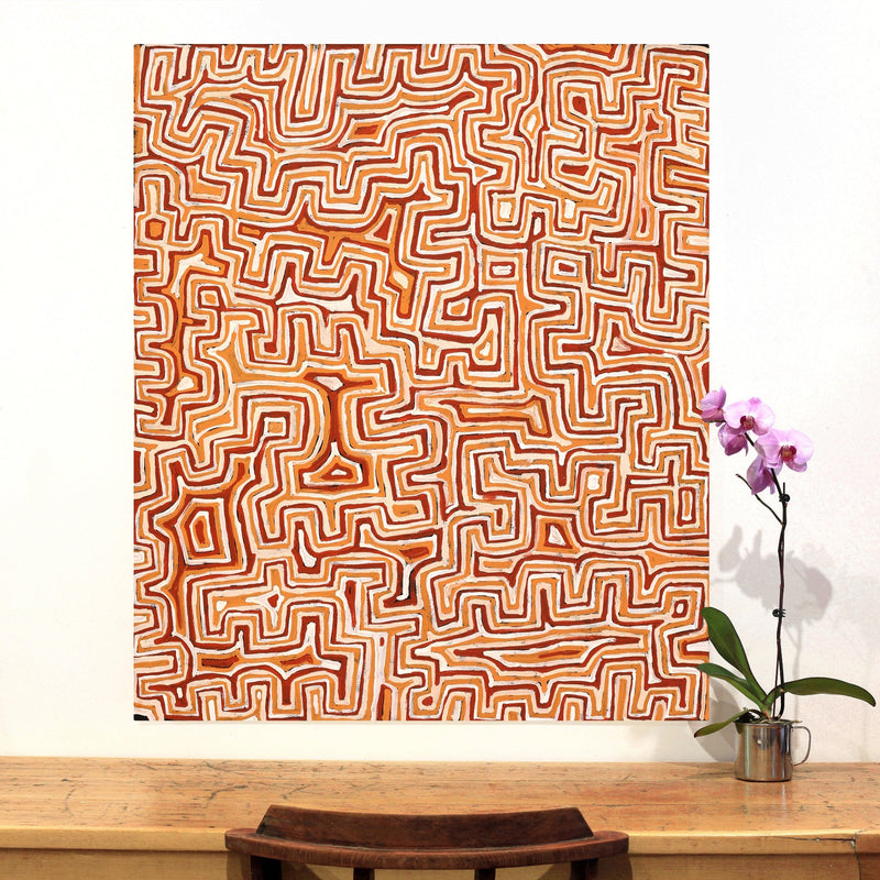 Aboriginal Artwork by Pauline Napangardi Gallagher, Lukarrara Jukurrpa, 107x91cm