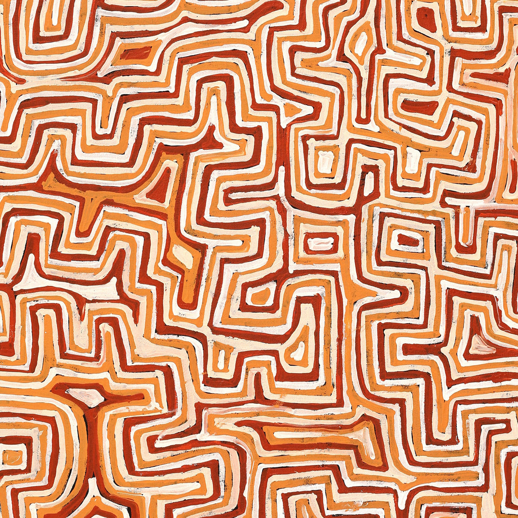 Aboriginal Artwork by Pauline Napangardi Gallagher, Lukarrara Jukurrpa, 107x91cm