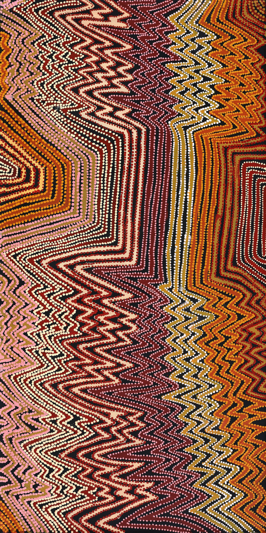 Aboriginal Artwork by Pauline Napangardi Gallagher, Lukarrara Jukurrpa, 122x61cm