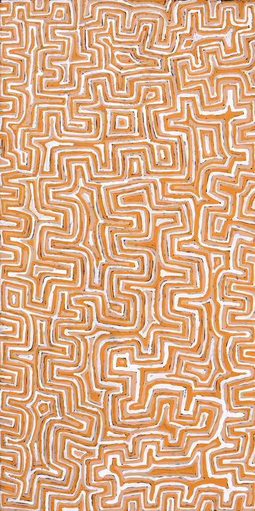 Aboriginal Artwork by Pauline Napangardi Gallagher, Lukarrara Jukurrpa, 122x61cm