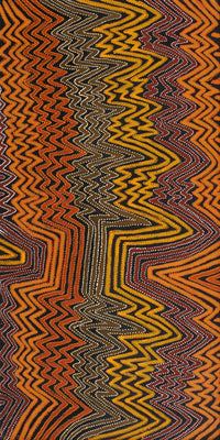 Aboriginal Artwork by Pauline Napangardi Gallagher, Lukarrara Jukurrpa, 122x61cm