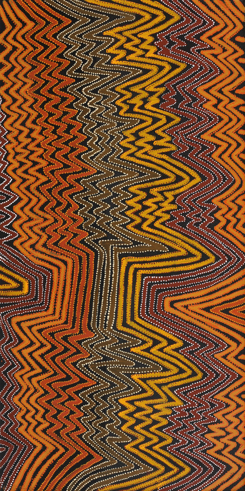 Aboriginal Artwork by Pauline Napangardi Gallagher, Lukarrara Jukurrpa, 122x61cm