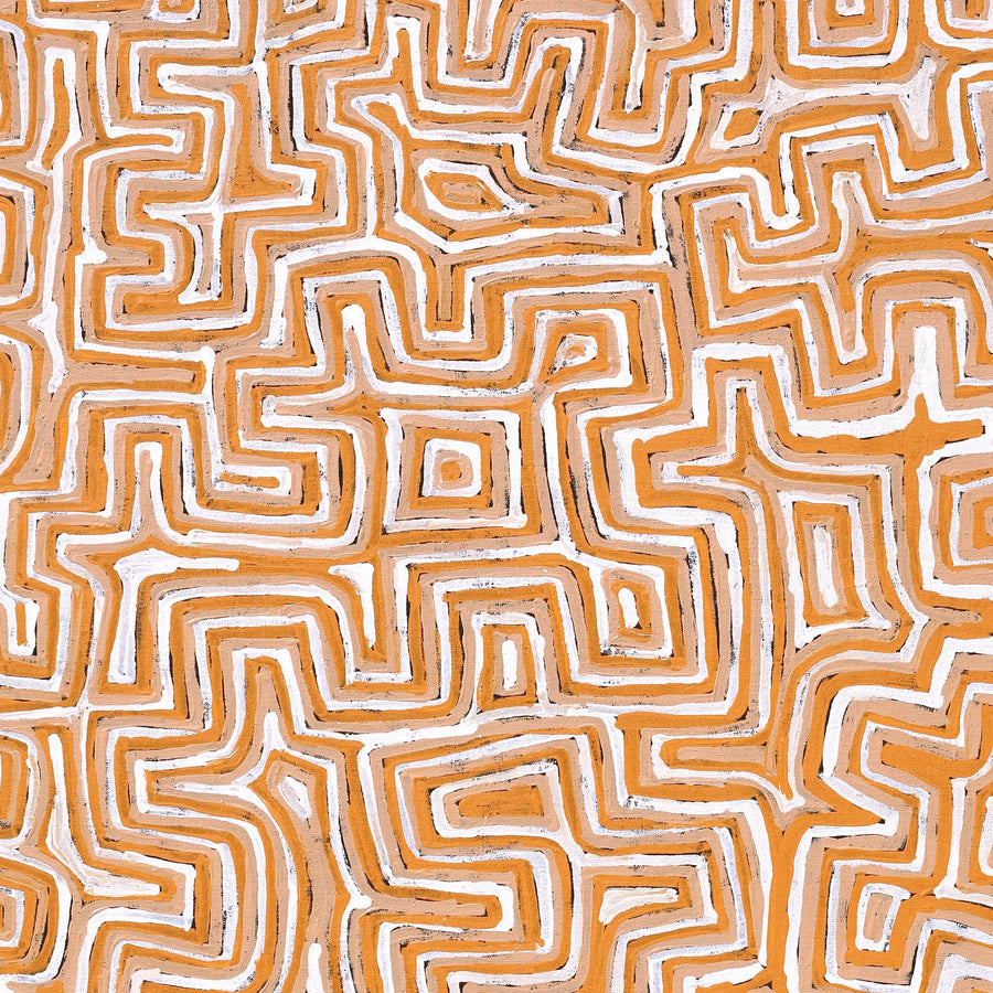 Aboriginal Artwork by Pauline Napangardi Gallagher, Lukarrara Jukurrpa, 122x61cm