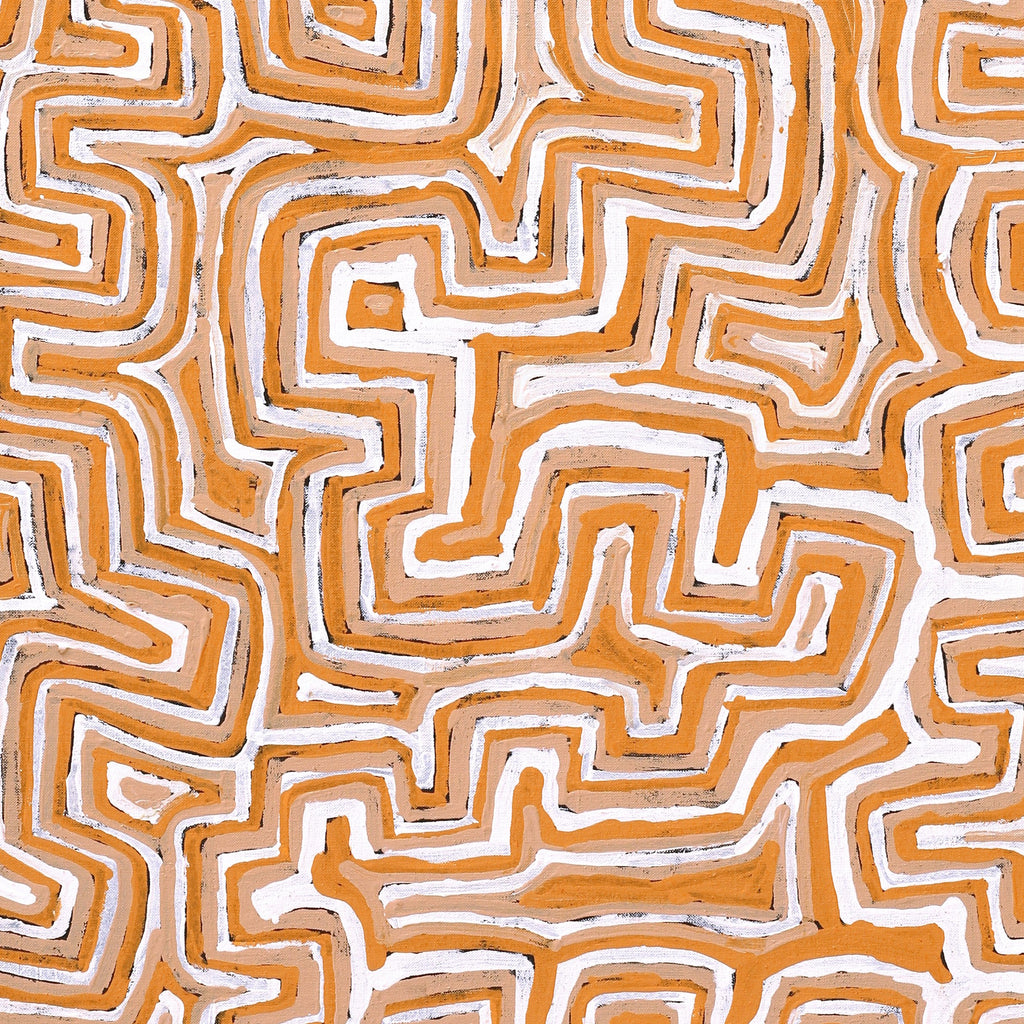 Aboriginal Artwork by Pauline Napangardi Gallagher, Lukarrara Jukurrpa, 122x61cm
