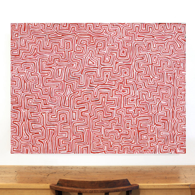 Aboriginal Artwork by Pauline Napangardi Gallagher, Lukarrara Jukurrpa, 122x91cm