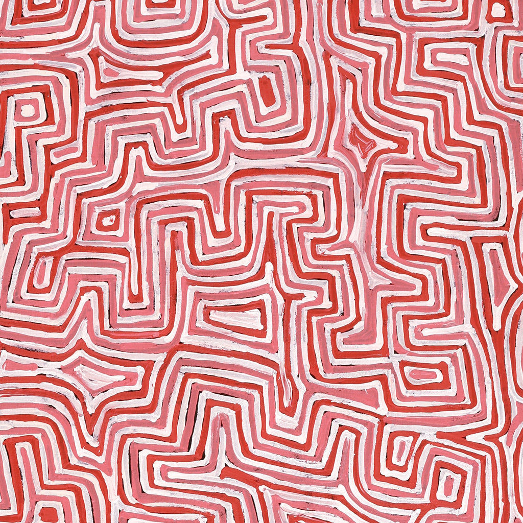 Aboriginal Artwork by Pauline Napangardi Gallagher, Lukarrara Jukurrpa, 122x91cm