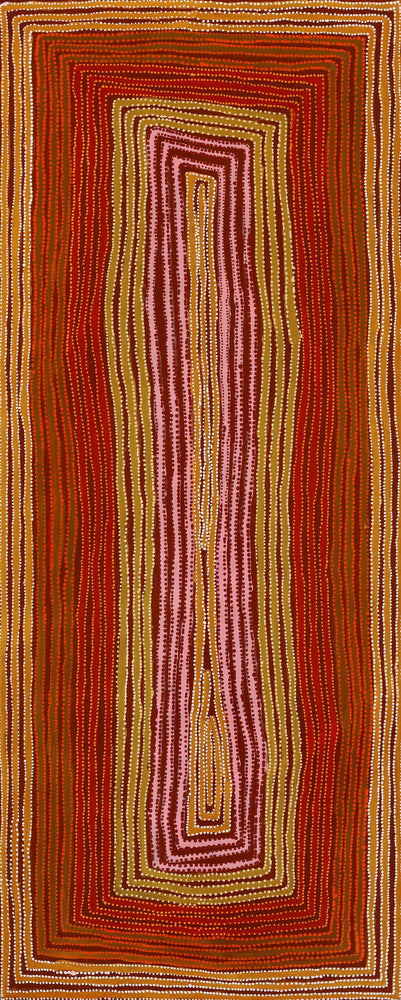 Aboriginal Artwork by Pauline Napangardi Gallagher, Lukarrara Jukurrpa, 152x61cm