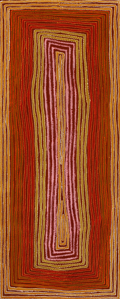 Aboriginal Artwork by Pauline Napangardi Gallagher, Lukarrara Jukurrpa, 152x61cm