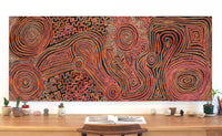 Aboriginal Art by Pauline Napangardi Gallagher, Lukarrara Jukurrpa, 183x76cm - ART ARK®