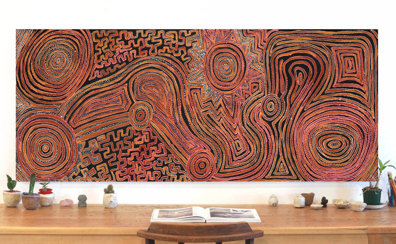 Aboriginal Artwork by Pauline Napangardi Gallagher, Lukarrara Jukurrpa, 183x76cm