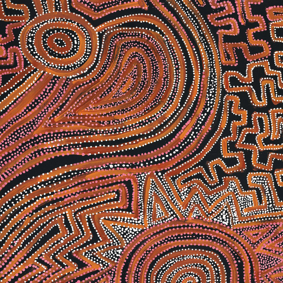 Aboriginal Artwork by Pauline Napangardi Gallagher, Lukarrara Jukurrpa, 183x76cm