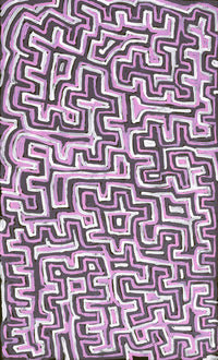Aboriginal Artwork by Pauline Napangardi Gallagher, Lukarrara Jukurrpa, 76x46cm