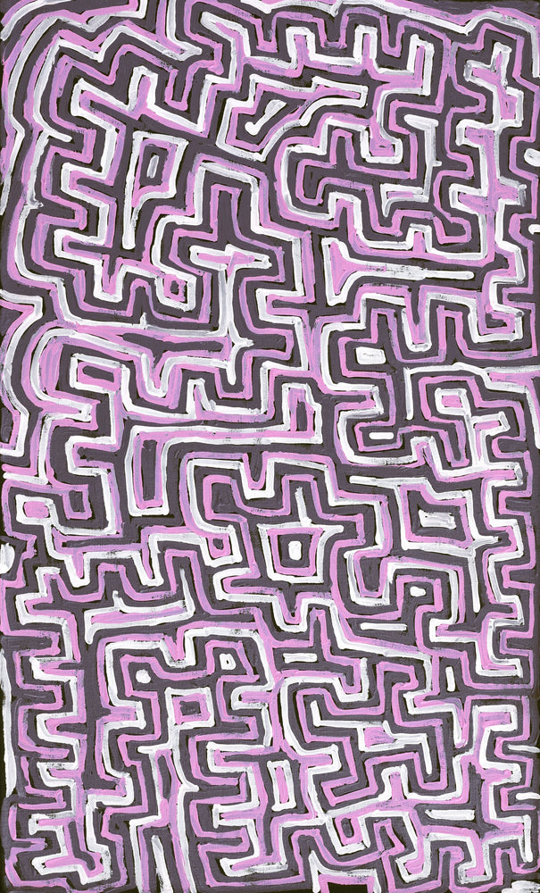 Aboriginal Artwork by Pauline Napangardi Gallagher, Lukarrara Jukurrpa, 76x46cm