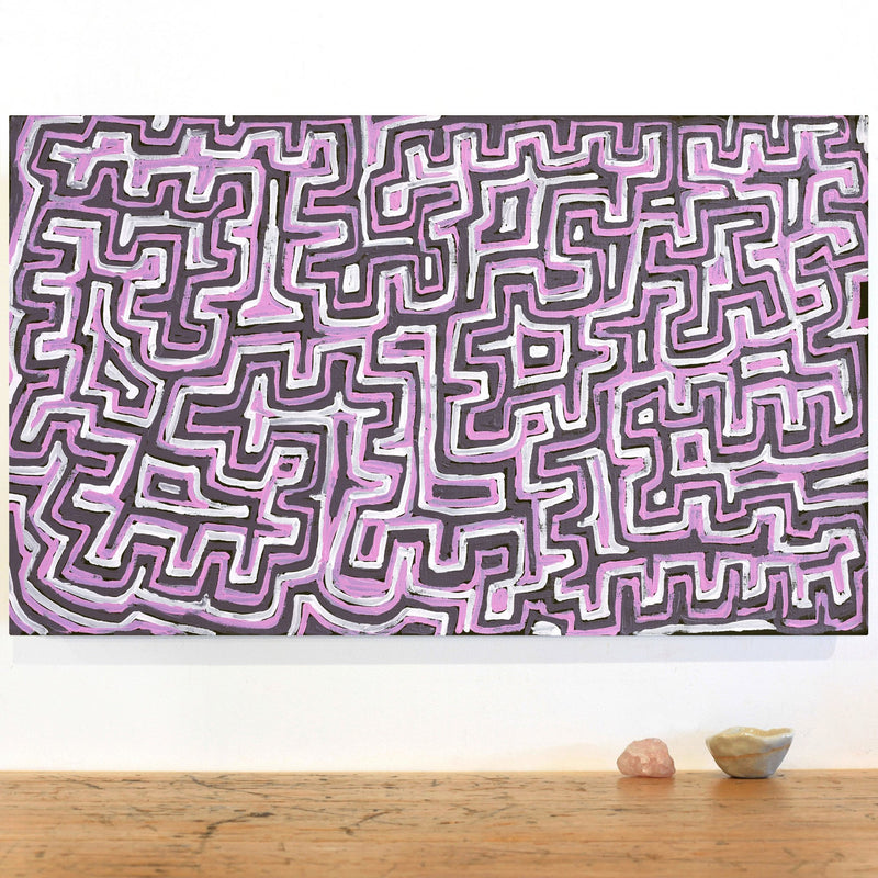 Aboriginal Artwork by Pauline Napangardi Gallagher, Lukarrara Jukurrpa, 76x46cm