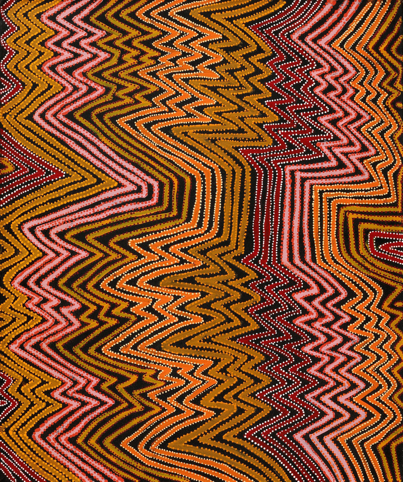 Aboriginal Artwork by Pauline Napangardi Gallagher, Lukarrara Jukurrpa, 91x76cm