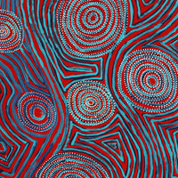 Aboriginal Artwork by Pauline Napangardi Gallagher, Mina Mina Jukurrpa, 122x61cm