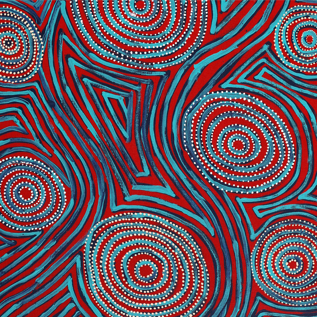 Aboriginal Artwork by Pauline Napangardi Gallagher, Mina Mina Jukurrpa, 122x61cm