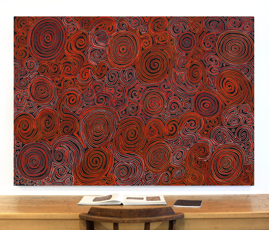 Aboriginal Artwork by Pauline Napangardi Gallagher, Mina Mina Jukurrpa, 152x107cm
