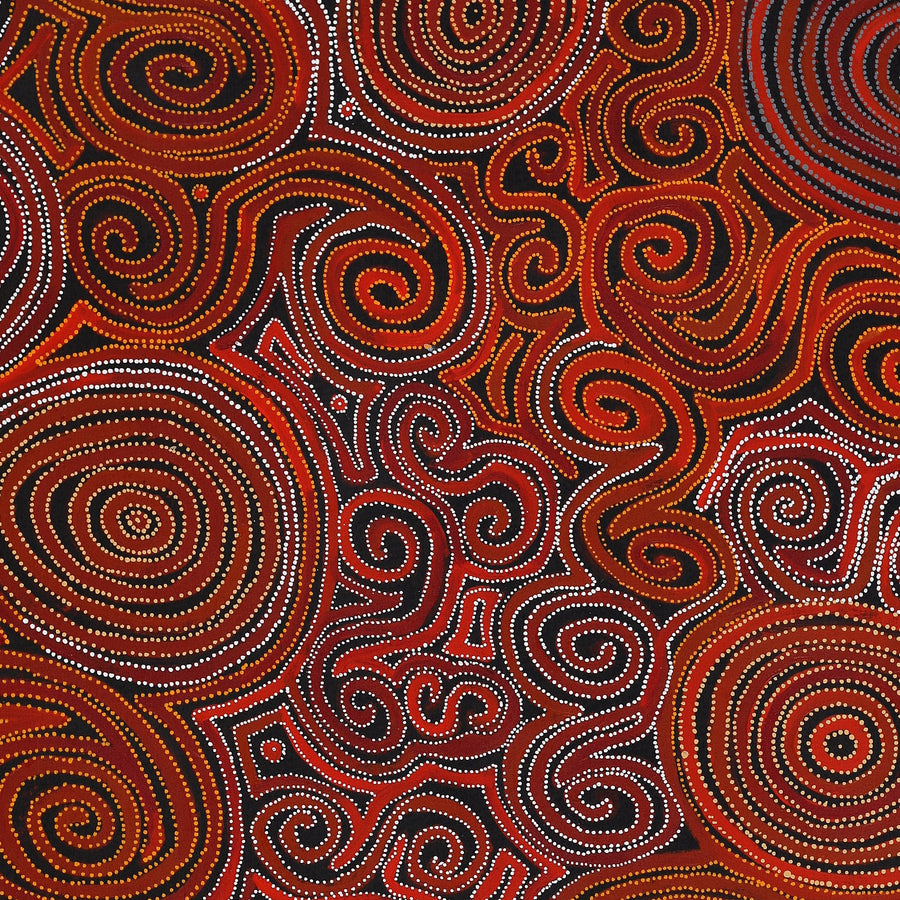 Aboriginal Artwork by Pauline Napangardi Gallagher, Mina Mina Jukurrpa, 152x107cm